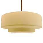 Radiance Tier Stem Pendant - Brushed Brass / Muted Yellow