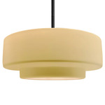 Radiance Tier Stem Pendant - Matte Black / Muted Yellow