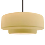 Radiance Tier Stem Pendant - Brushed Nickel / Muted Yellow
