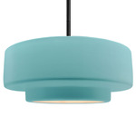 Radiance Tier Stem Pendant - Matte Black / Reflecting Pool