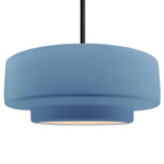 Radiance Tier Stem Pendant - Matte Black / Sky Blue