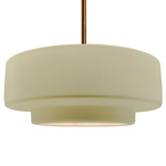 Radiance Tier Stem Pendant - Brushed Brass / Vanilla Gloss