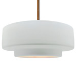Radiance Tier Stem Pendant - Brushed Brass / Gloss White