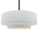 Radiance Tier Stem Pendant - Matte Black / Gloss White