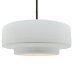 Radiance Tier Stem Pendant - Brushed Nickel / Gloss White