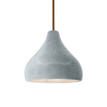 Radiance Droplet Stem Pendant - Antique Brass / Textured Faux Concrete