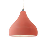 Radiance Droplet Pendant - Brushed Nickel / Gloss Blush