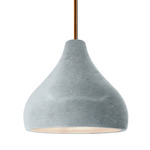 Radiance Droplet Stem Pendant - Antique Brass / Textured Faux Concrete