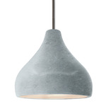 Radiance Droplet Stem Pendant - Brushed Nickel / Textured Faux Concrete