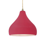 Radiance Droplet Pendant - Antique Brass / Cerise