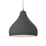 Radiance Droplet Pendant - Antique Brass / Gloss Grey