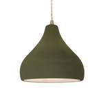 Radiance Droplet Pendant - Antique Brass / Matte Green