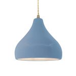 Radiance Droplet Pendant - Antique Brass / Sky Blue