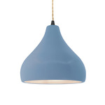 Radiance Droplet Pendant - Matte Black / Sky Blue