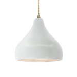 Radiance Droplet Pendant - Antique Brass / Gloss White