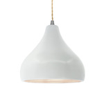 Radiance Droplet Pendant - Brushed Nickel / Gloss White / Gloss White