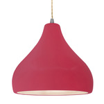 Radiance Droplet Pendant - Brushed Nickel / Cerise
