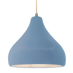 Radiance Droplet Pendant - Brushed Nickel / Sky Blue