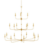 Nottaway Grande Chandelier - Contemporary Gold Leaf