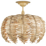 Tiptur Semi Flush Ceiling Light - Cream / Natural