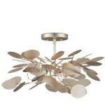 Lunaria Semi Flush Ceiling Light - Contemporary Silver Leaf