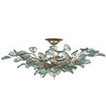 Baobab Semi Flush Ceiling Light - Contemporary Silver Leaf / Clear