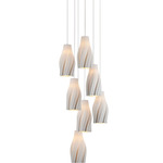 Posh Round Multi-Light Pendant - Silver / White