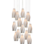 Posh Round Multi-Light Pendant - Silver / White