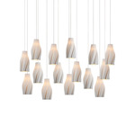 Posh Linear Multi-Light Pendant - Silver / White