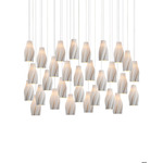Posh Linear Multi-Light Pendant - Silver / White