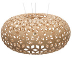 Snowflake Pendant - White / Bamboo Exterior / Bamboo Interior