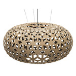 Snowflake Pendant - Black / Bamboo Exterior / Black Interior