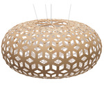 Snowflake Pendant - White / Bamboo Exterior / White Interior
