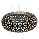 Snowflake Pendant - Black / Black Exterior / Bamboo Interior