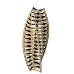 Toru Pendant - Black / Bamboo Exterior / Black Interior
