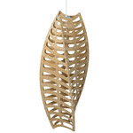 Toru Pendant - White / Bamboo Exterior / Bamboo Interior