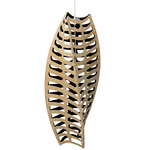 Toru Pendant - Black / Bamboo Exterior / Black Interior