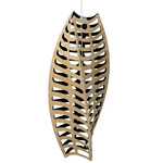 Toru Pendant - Black / Bamboo Exterior / Black Interior