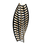 Toru Pendant - Black / Black Exterior / Bamboo Interior