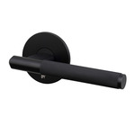 Lever Passage Door Handle Set - Linear Pattern - Welders Black