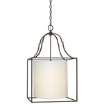 Gustavian Pendant - Overstock - Aged Iron / Linen