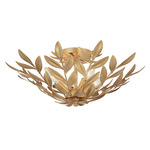 Broche Vines Semi Flush Ceiling Light - Antique Gold