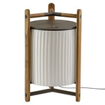 Kando Floor Lamp - Teak Wood / White Ribbon