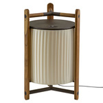 Kando Floor Lamp - Teak Wood / Cream Ribbon