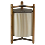 Kando Portable Floor Lamp - Teak Wood / Cream Ribbon