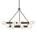 Selene Chandelier - Dark Oxide / Glass Swirl