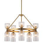 Nelly Chandelier - Brushed Gold / Clear Ribbed