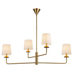 Bridgette Chandelier - Brushed Gold / White Linen