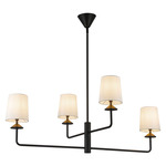 Bridgette Chandelier - Matte Black / White Linen