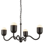 Effie Chandelier - Matte Black / Opal